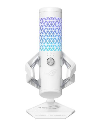 Asus Rog Carnyx Professional Cardioid Condenser Usb Gaming Microphone With Rgb Moonlight White