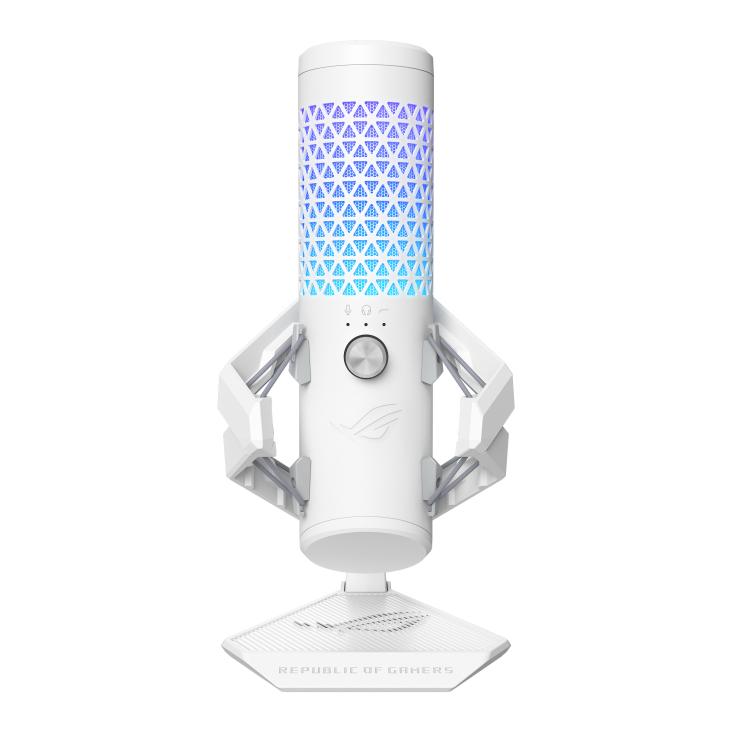 Asus Rog Carnyx Professional Cardioid Condenser Usb Gaming Microphone With Rgb Moonlight White