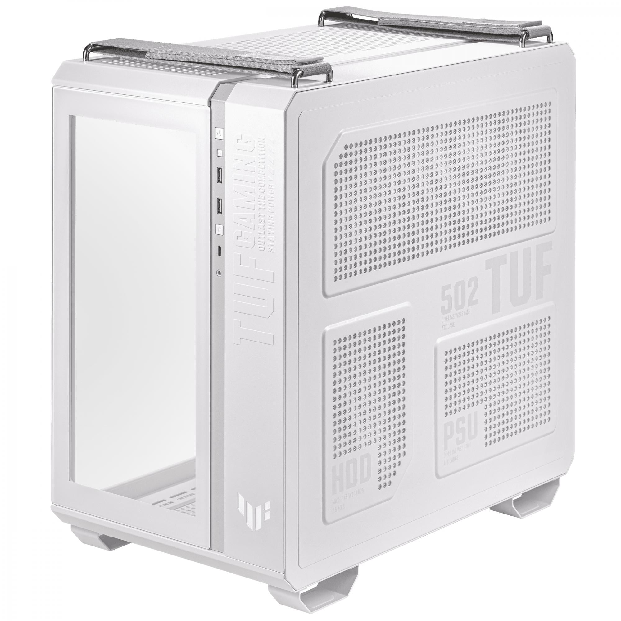 Asus Tuf Gaming Gt502 Plus Tempered Glass Dual Chamber Case White 4x120mm Pre-installed Argb Fans