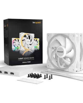 Be Quiet  Light Wings White 120mm Pwm Triple Pack  Case Fan  White  Pack Of    Incl  Argb Hub