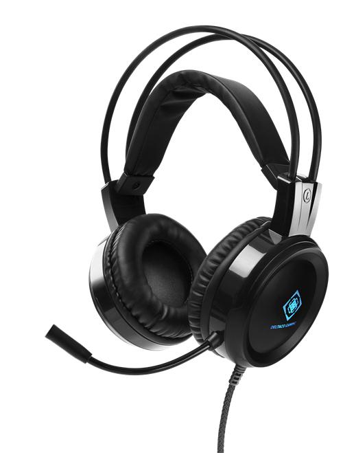Deltaco Dh110 Stereo Gaming Headset 50mm Drivers Led Sort Geekd Dk