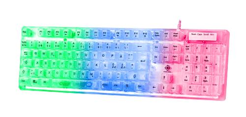 Deltaco Dk250 Membran Tastatur Transparent Regnbue Led Geekd Dk