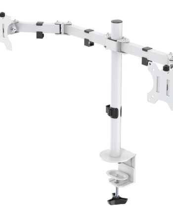 Deltaco Dual Monitor Skærm Arm 13 Quot -32 Quot  Skærme Hvid Skærmophæng Geekd Dk