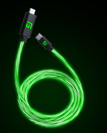 Floating Grip 3m Usb-  Usb-  Cable With Led Light Green Kabler Geekd Dk