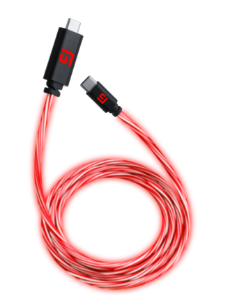 Floating Grip 3m Usb-  Usb-  Cable With Led Light Red Kabler Geekd Dk