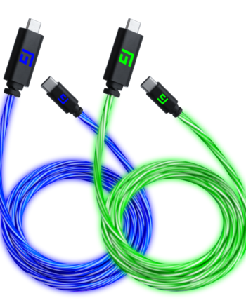 Floating Grip 2x   5m Usb-  Usb-  Cable With Led Light Blue And Green Kabler Geekd Dk