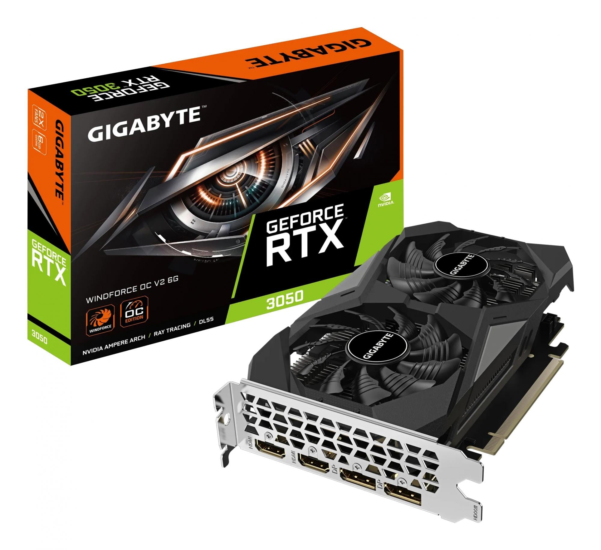 Gigabyte Geforce Rtx 3050 Windforce V2 Oc 6gb Gddr6 Ram Grafikkort