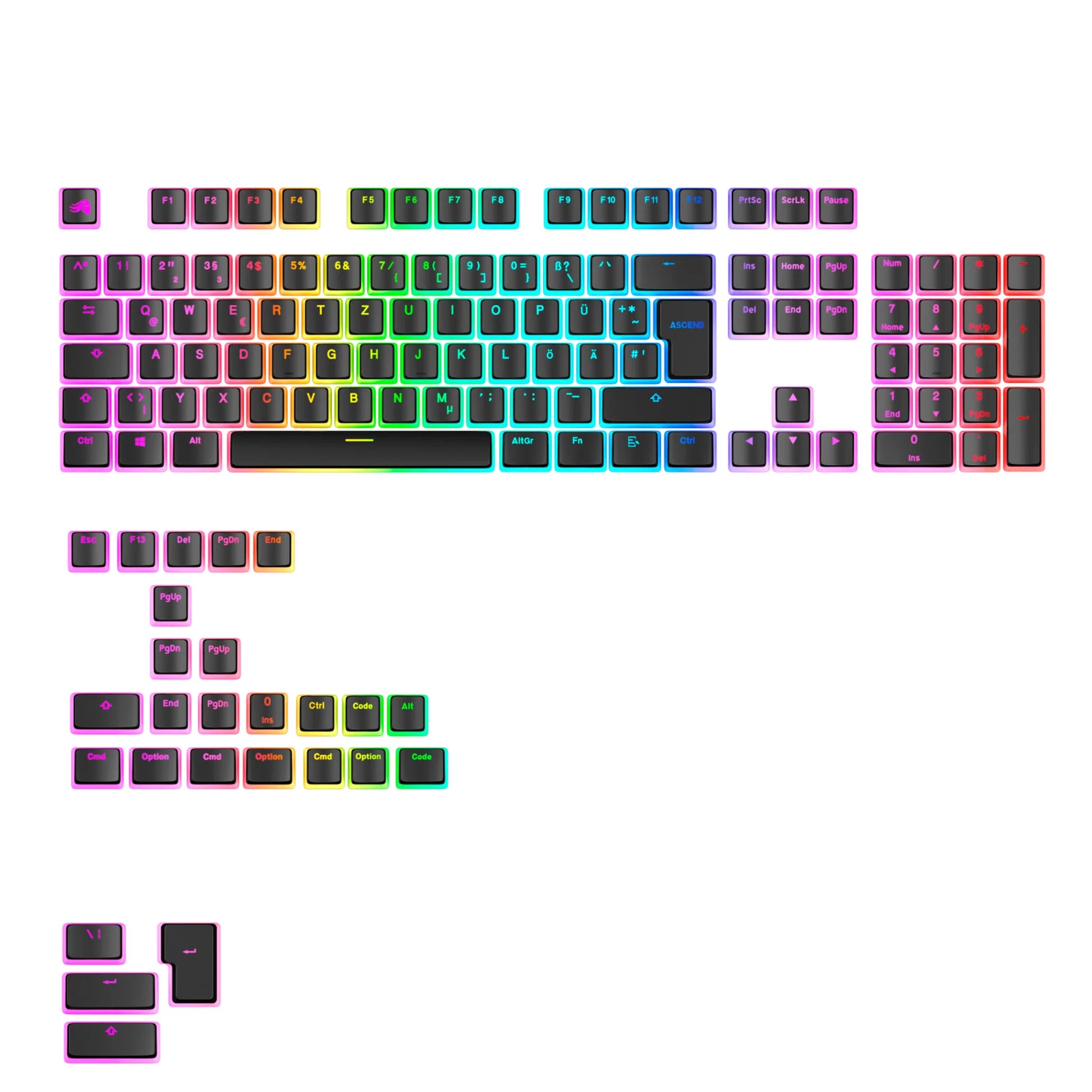 Glorious Aura V3 Keycaps Sort 131pcs Geekd Dk