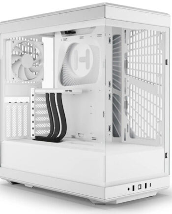 Hyte Y40 Snow White  Miditower Panoramic Glass Veil  Included Pcie     Riser Cable    Included Fans