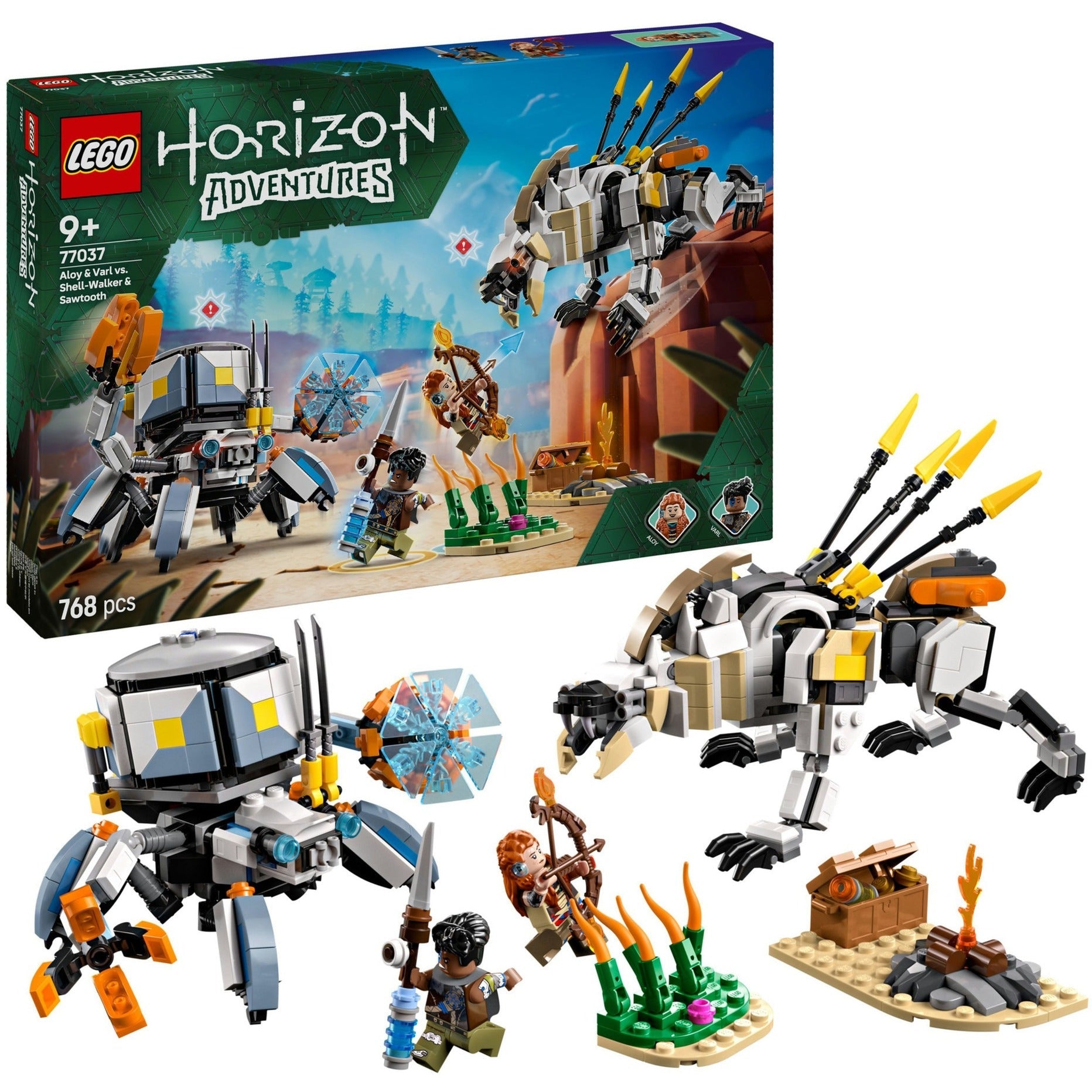 Lego 77037 Horizon Adventures Aloy And Varl Vs Armored Walker And Sawtooth Geekd Dk