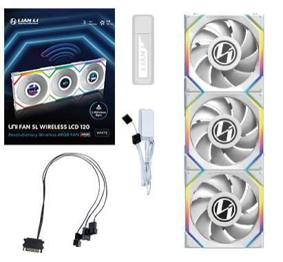 Lian Li Uni Fan Sl Wireless Lcd Pak Hvid 120mm