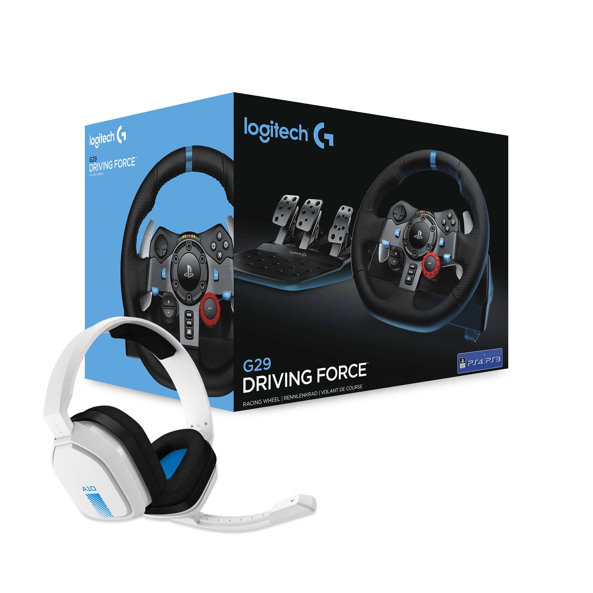 Logitech G29 Driving Force Ps3 Ps4 Ps5 Astro A10 Headset Bundle
