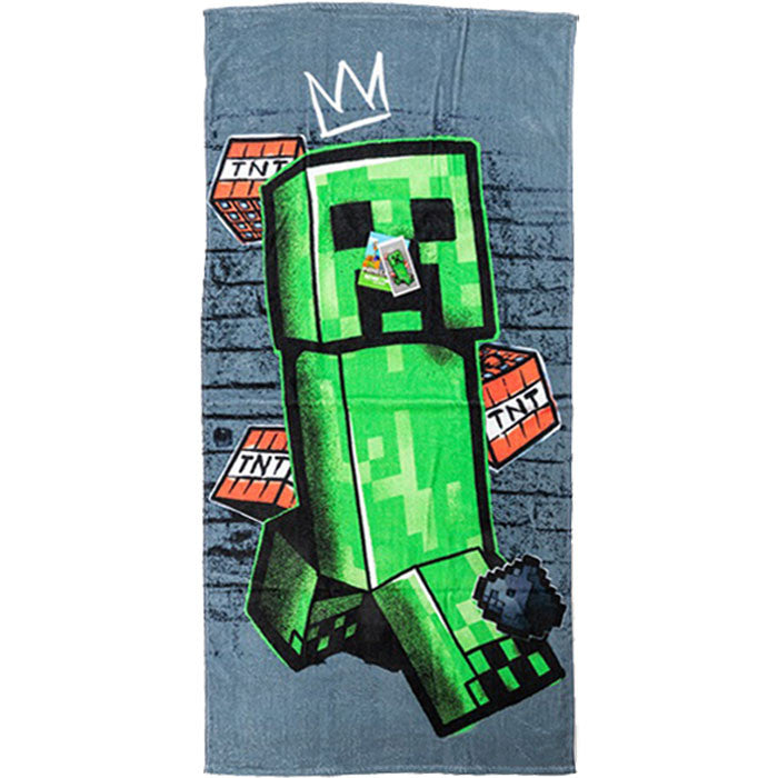 Minecraft Metro Art Creeper Badehåndklæde 70x140cm