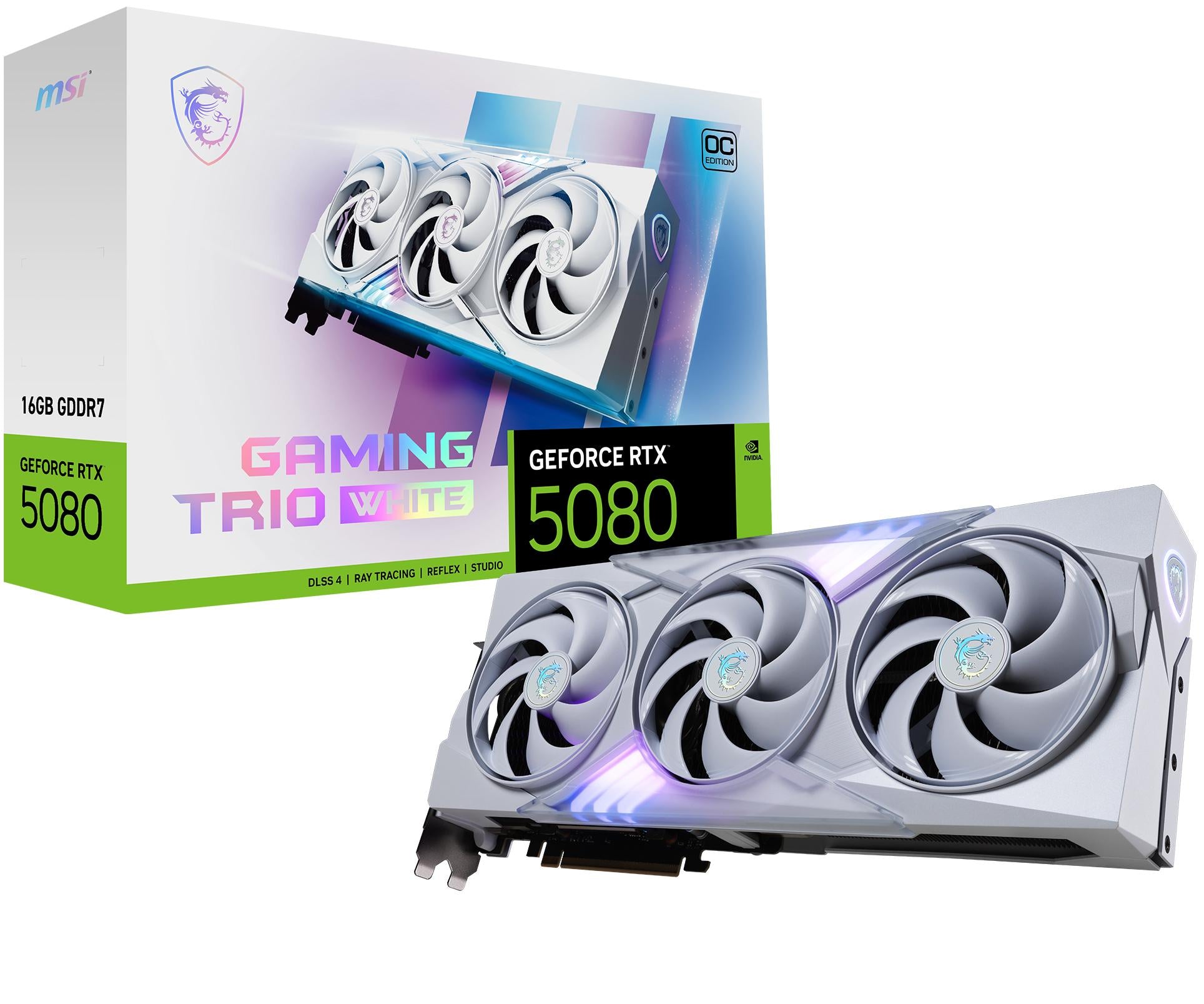 Msi Geforce Rtx 5080 16g Gaming Trio Oc Hvid Grafikkort Geekd Dk