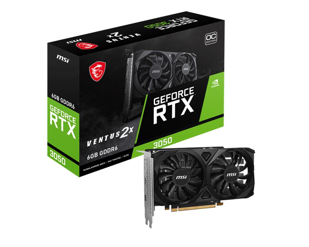 Msi Rtx 3050 6gb Ventus 2e Oc Gddr6 Grafikkort Geekd Dk