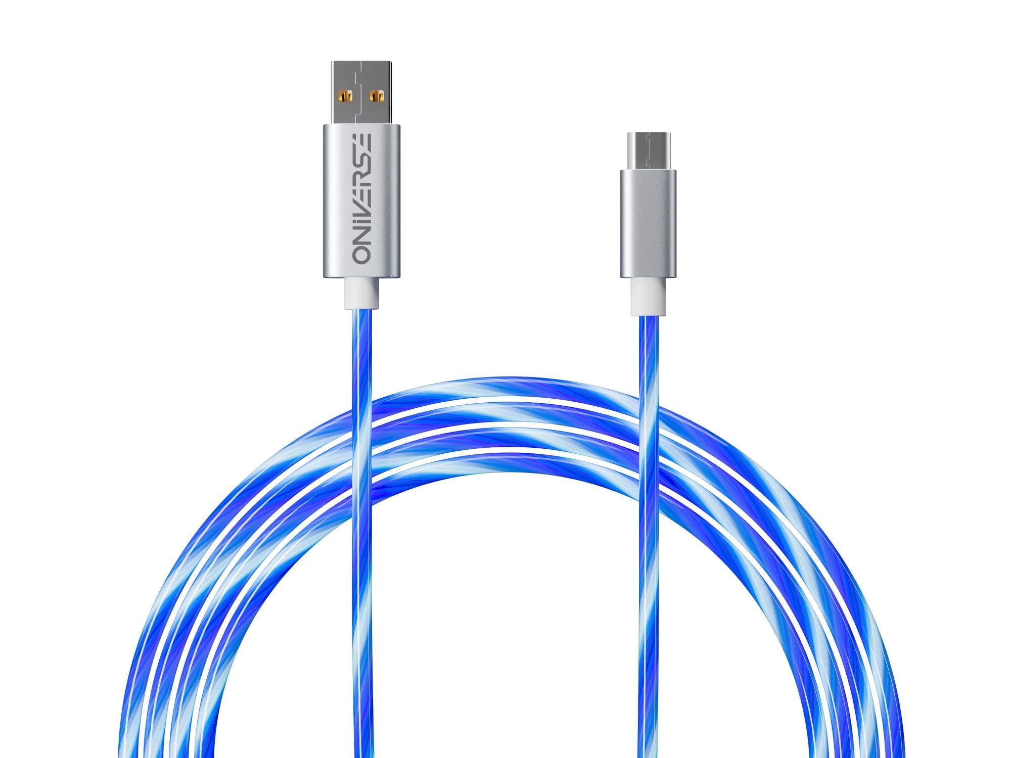 Oniverse Micro Usb Charge Cable With Led Meters White