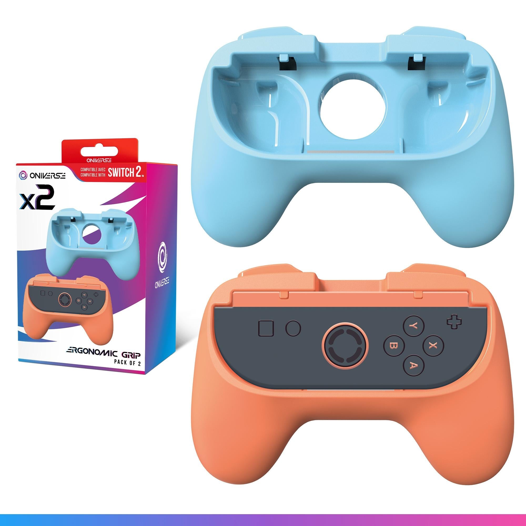 Oniverse Nsw2 Pack Of Ergonomic Grips Orange Blue