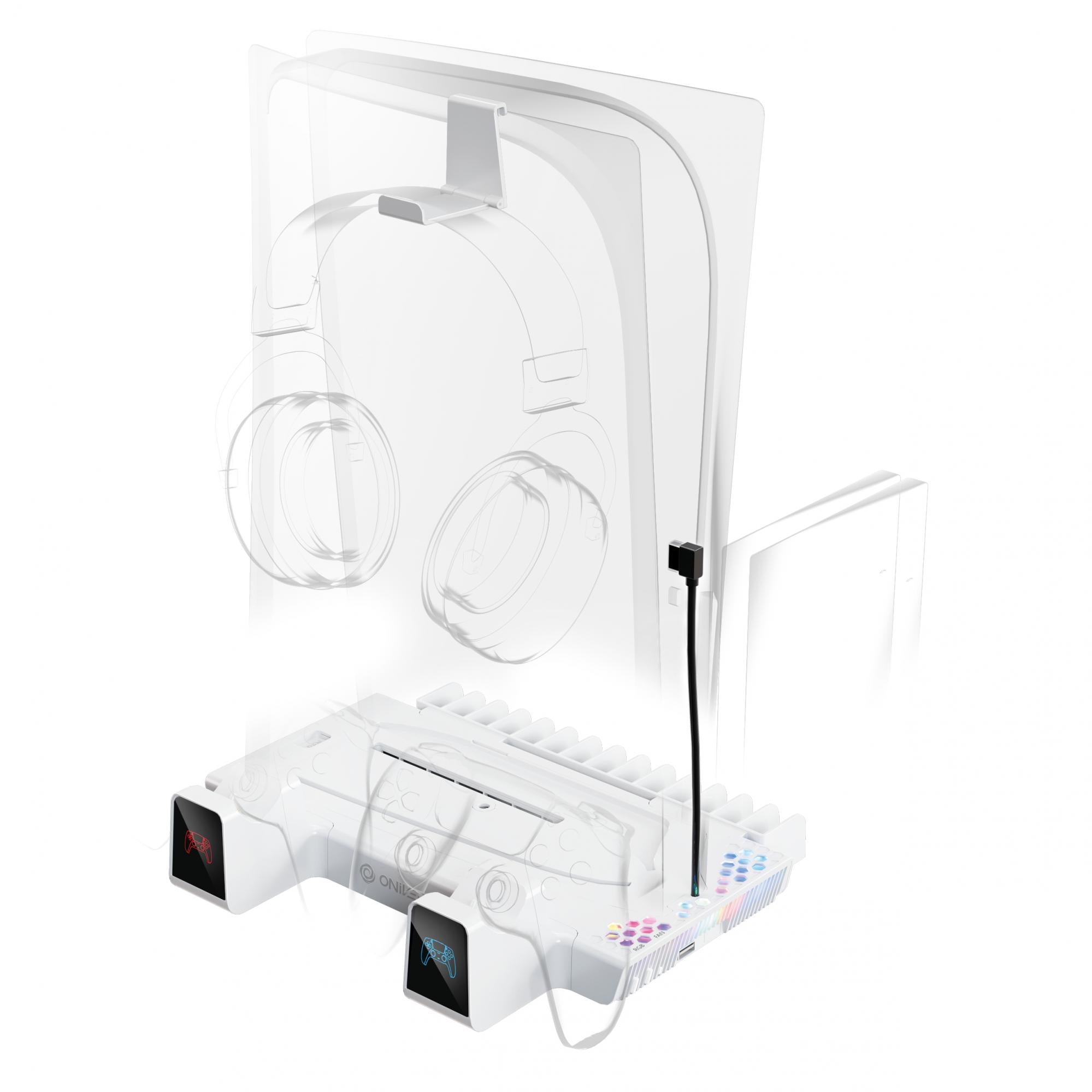 Oniverse Ps5 Nexus Multifunction Stand For Ps5 White