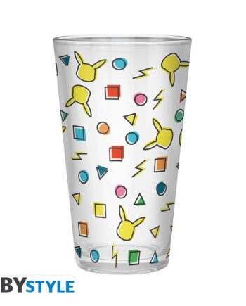Pokemon Large Glass Pikachu Pattern 400 Ml X2 Merchandise Geekd Dk