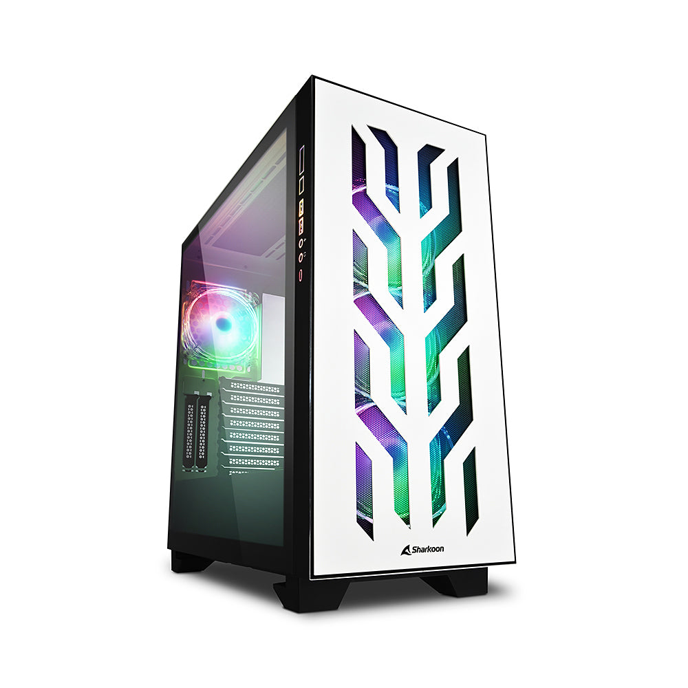 Sharkoon Elite Shark Ca300t Big Tower Caseâ White 2x Tempered Glass