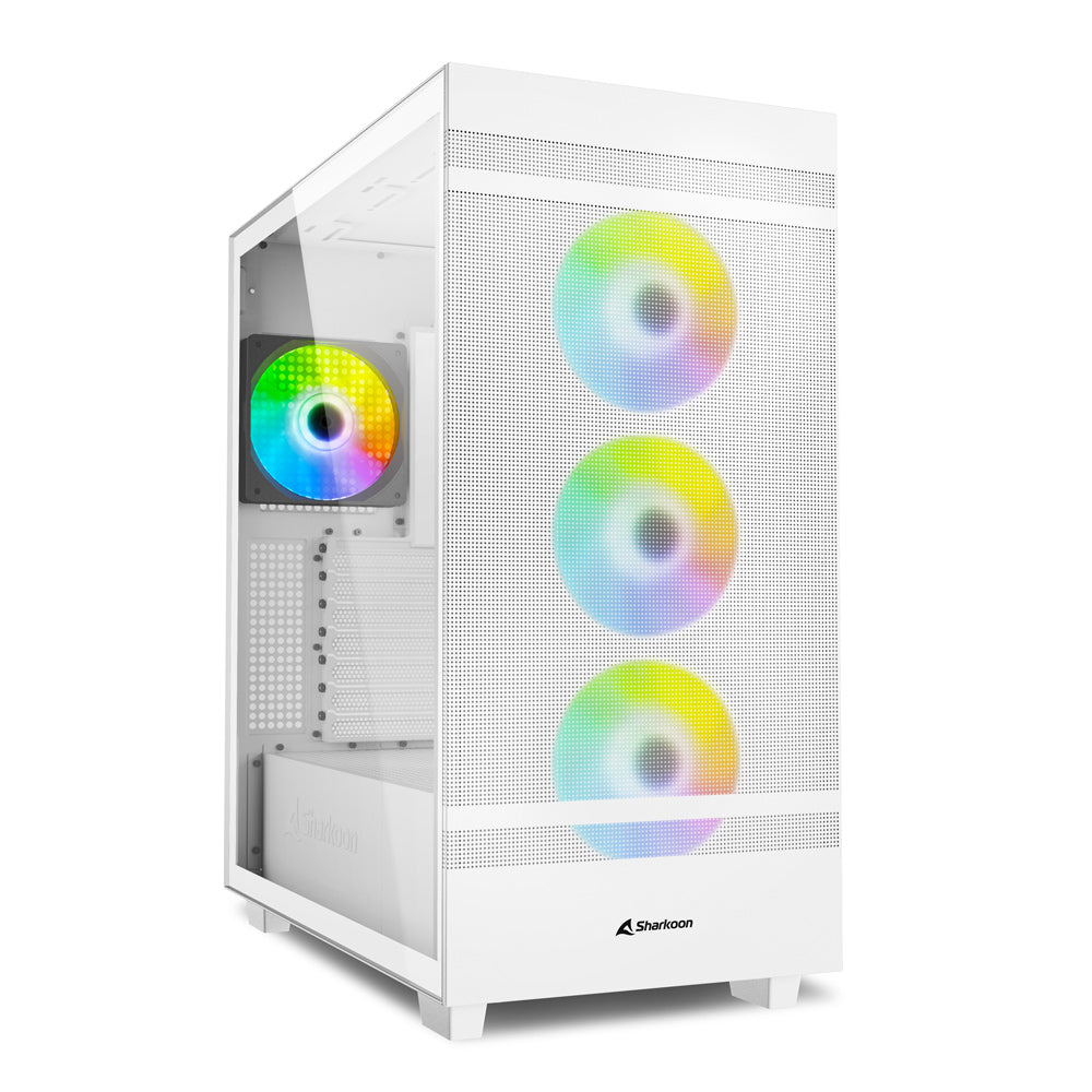 Sharkoon Rebel C50 Rgb Tower Case White Tempered Glass