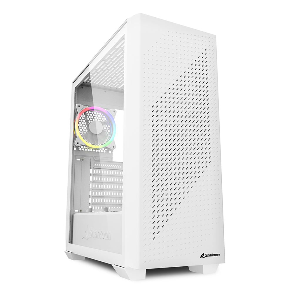 Sharkoon Vs9 Rgb Tower Case White Tempered Glass