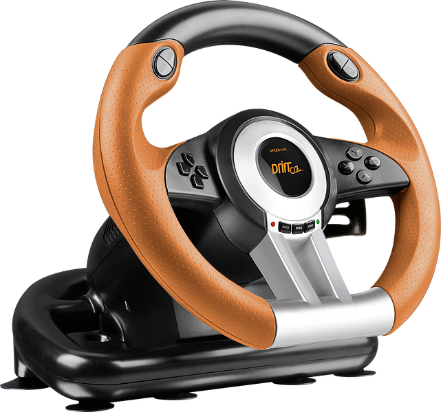Speedlink Drift Racing Wheel Pc Sort Orange Rat Pedal Geekd Dk