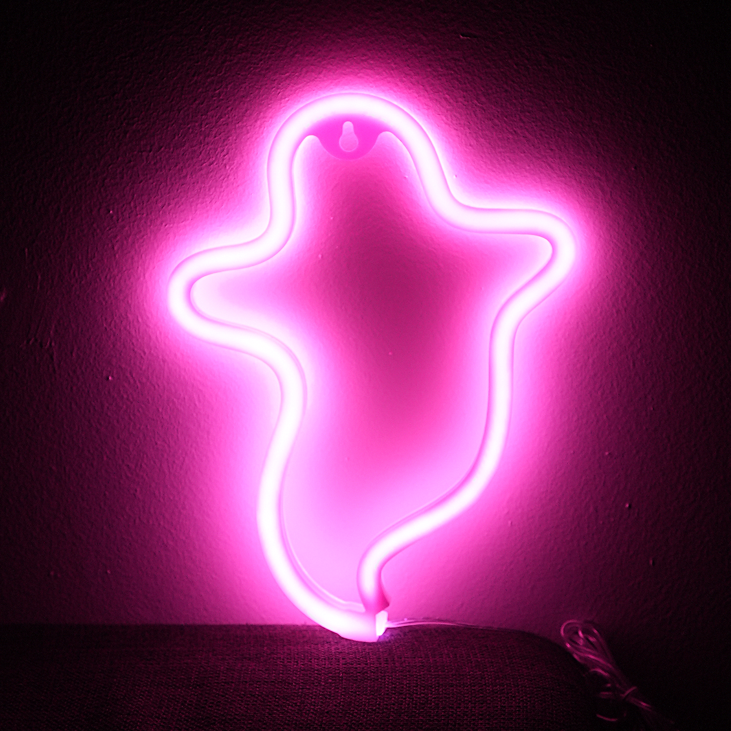 Spøgelse Neon Led Lampe Pink Geekd Dk