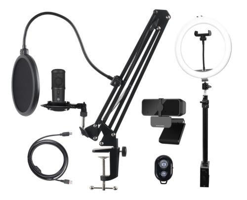 Streaming Kit Microphone Webcam Ring Light Geekd Dk