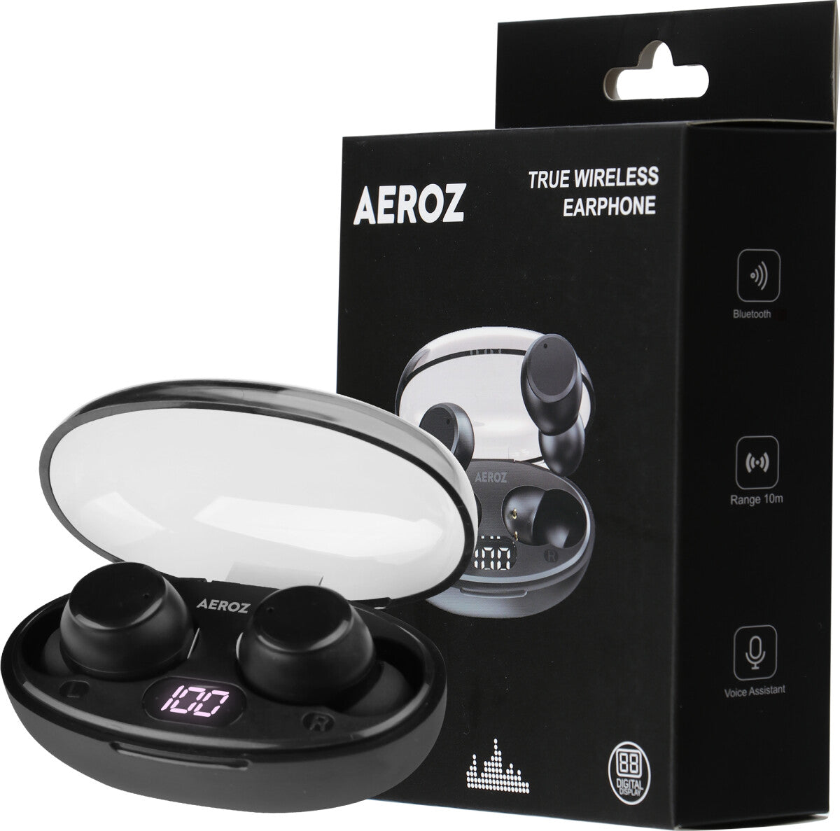 Aeroz Tws-1010 Black True Wireless Earbuds Headset Geekd Dk