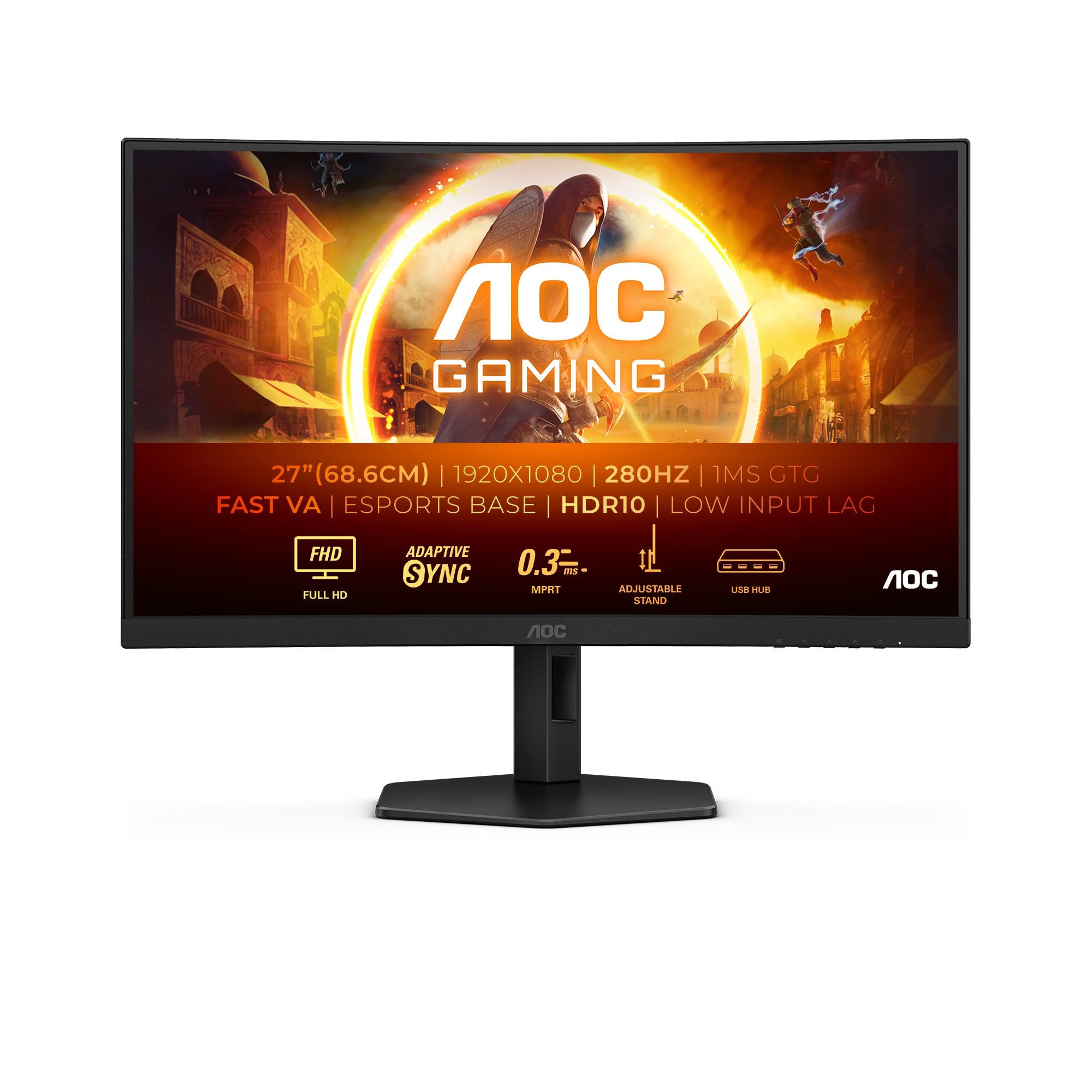 Aoc Gaming C27g4zxu 27 Quot  Fhd Curved Skærm 280hz Geekd Dk