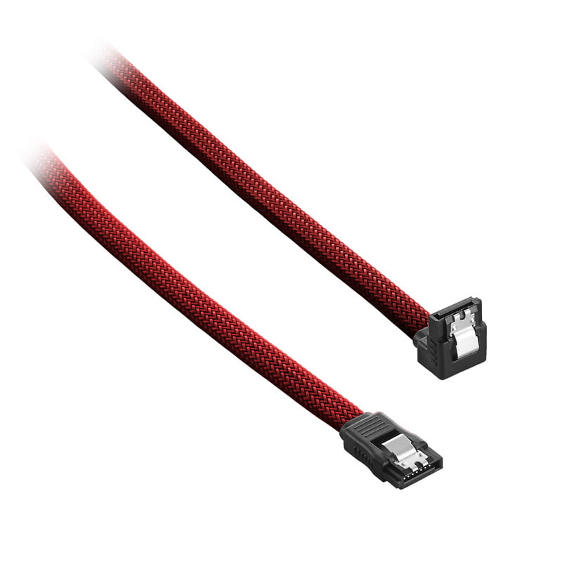 Cablemod Modmesh Right Angle Sata   Cable 30cm Blood Red
