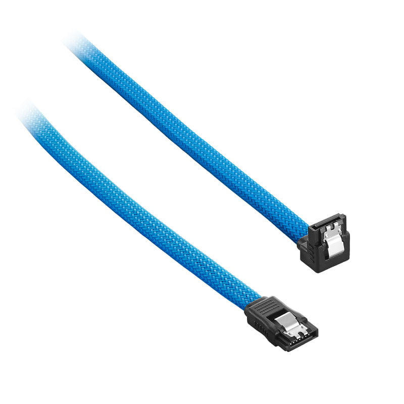 Cablemod Modmesh Right Angle Sata   Cable 30cm Light Blue