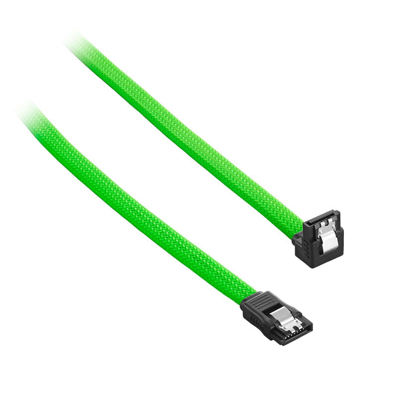 Cablemod Modmesh Right Angle Sata   Cable 60cm Light Green Sata Kabel Geekd Dk