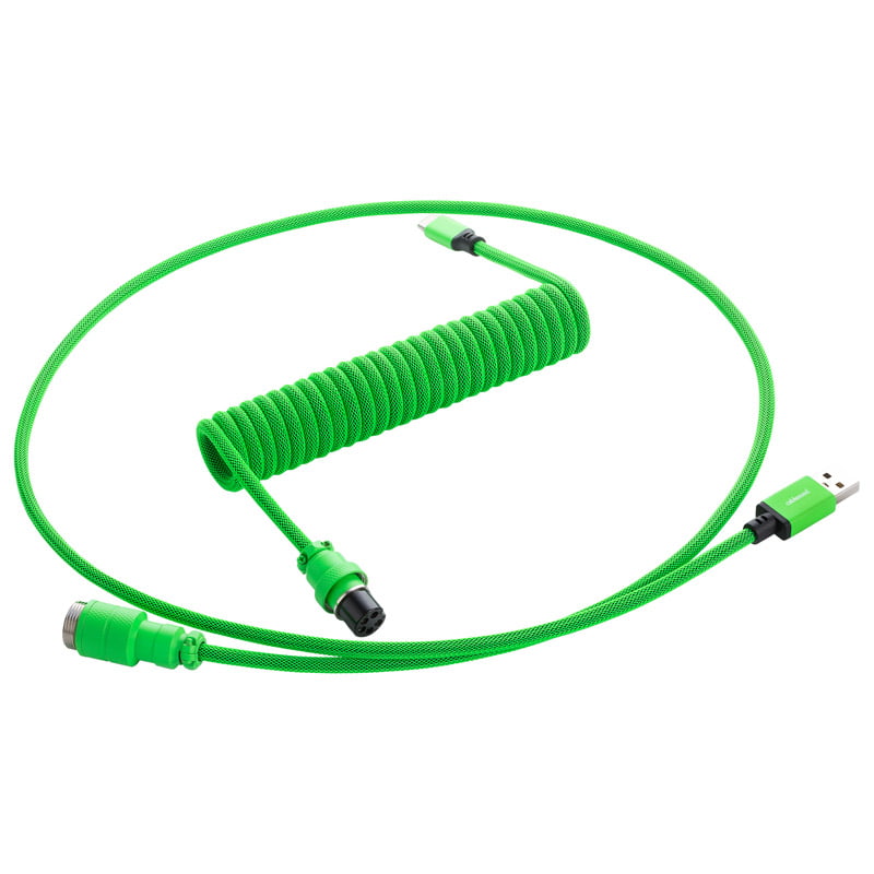 Cablemod Pro Coiled Keyboard Cable Usb   To Usb Type    Viper Green 150cm