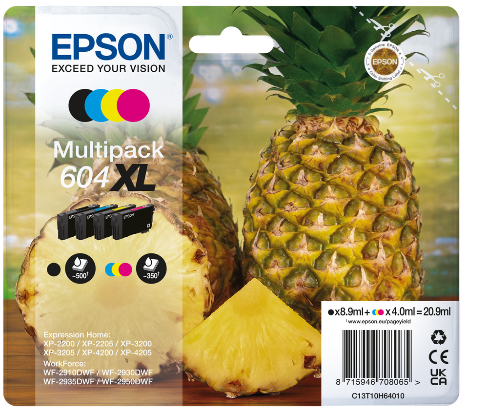 Epson 604 Multipack Sort Gul Cyan Magenta C13t10h64010