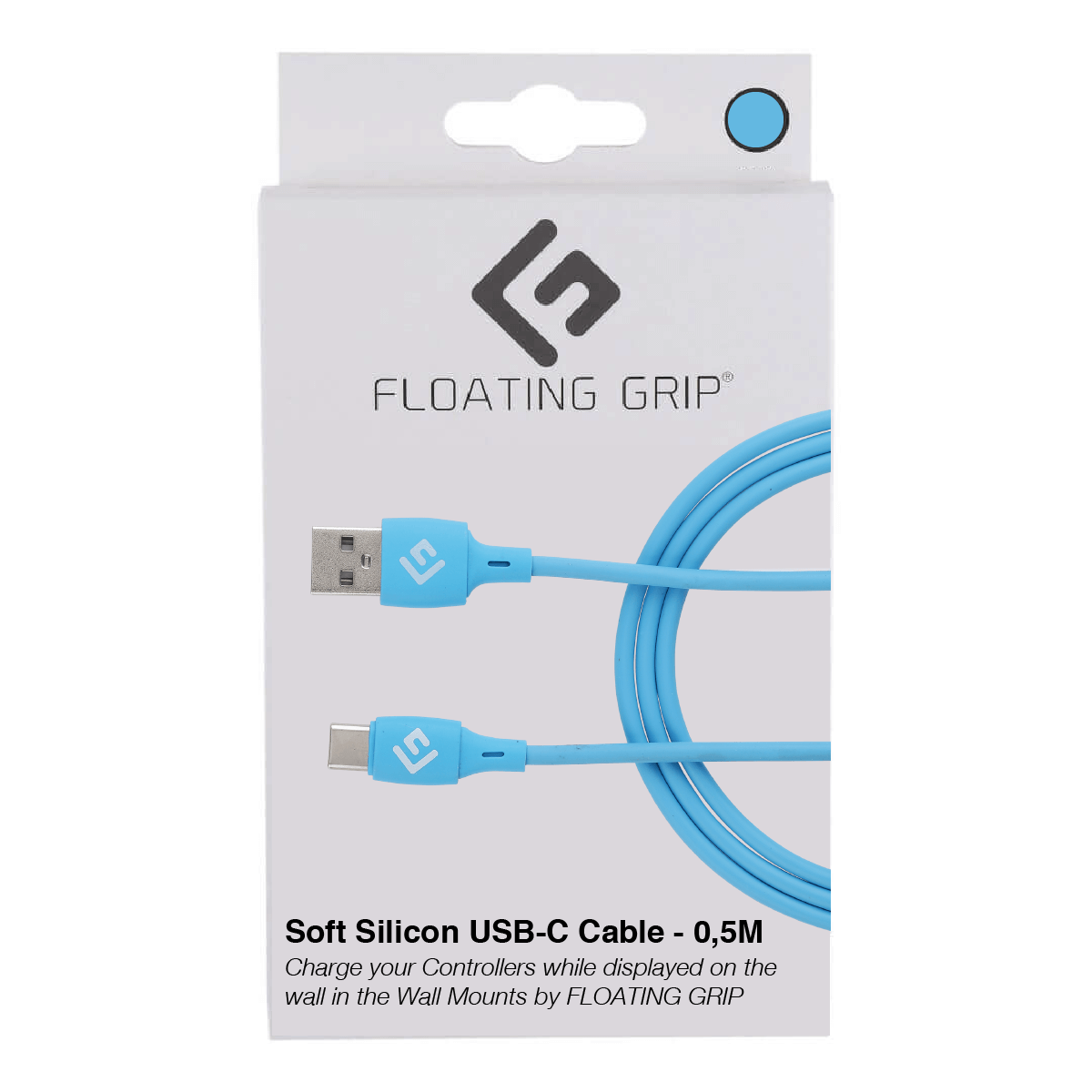 Floating Grip   5m Silicone Usb-  Cable  Blå  Kabler Geekd Dk