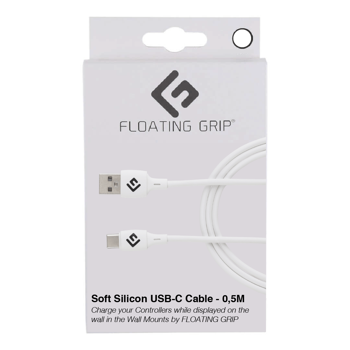 Floating Grip   5m Silicone Usb-  Cable  Hvid  Kabler Geekd Dk