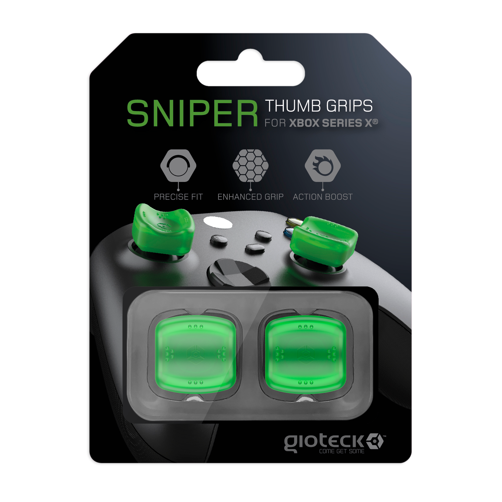 Gioteck Sniper Thumb Grips  Translucent Green  Controller Grip Geekd Dk