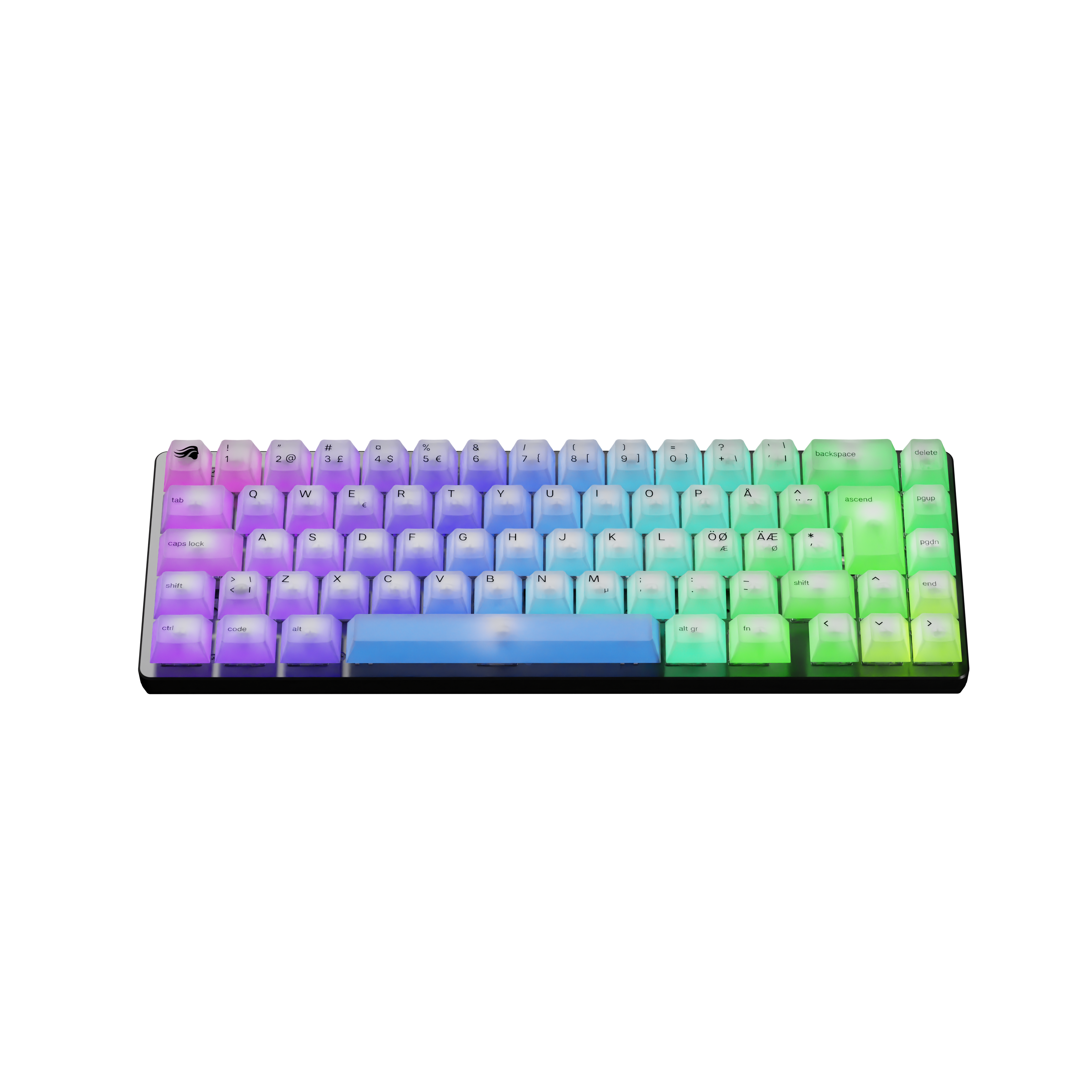 Glorious Polychroma V2 Rgb Keycaps Nordic Iso  131 Pcs  Cherry Profile