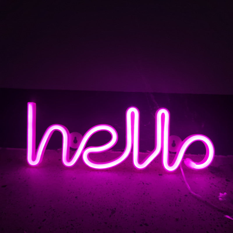 Hello Neon Led Lampe Pink