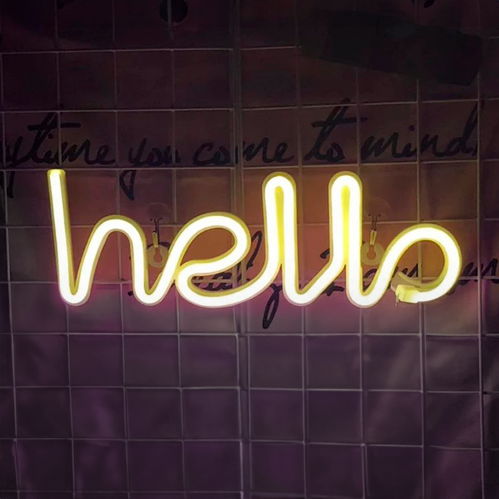 Hello Neon Led Lampe Varm Hvid