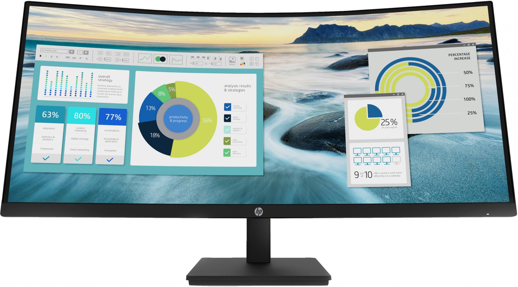 Hp P34hc G4 34 3440   1440  Ultrawide  Hdmi Displayport Usb-  60hz  Dockingskærm