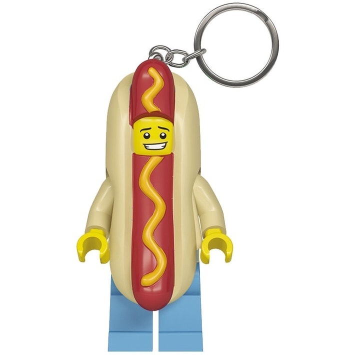 Lego Nøglering Med Led   Hotdogmand Geekd Dk