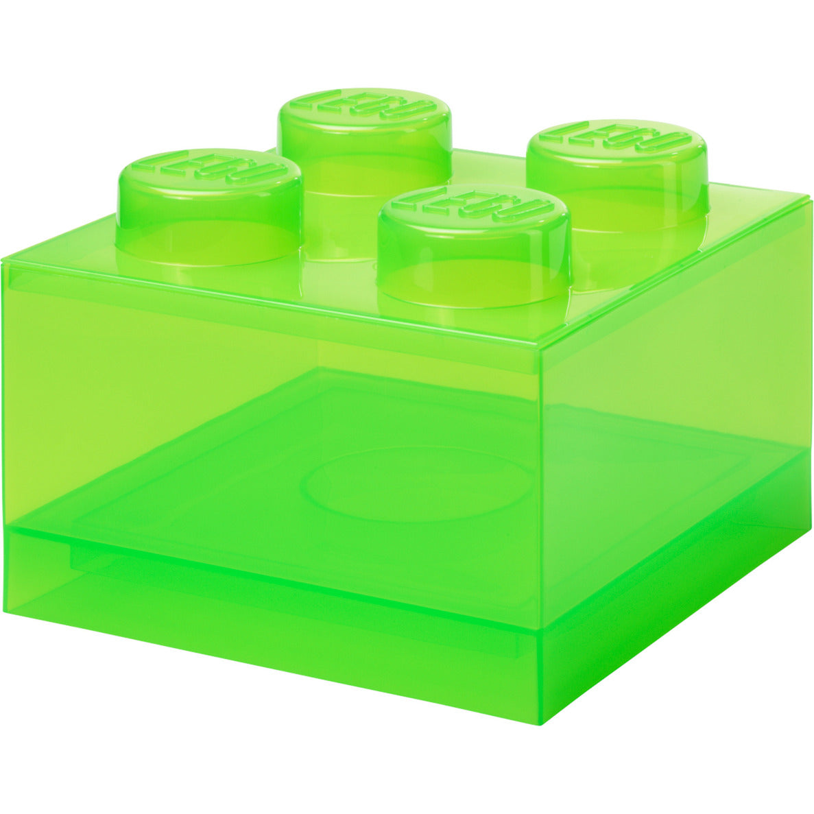 Legoâ  Opbevaringsklods   Med Låg Transparent Lysegrøn Opbevaringskasse Geekd Dk