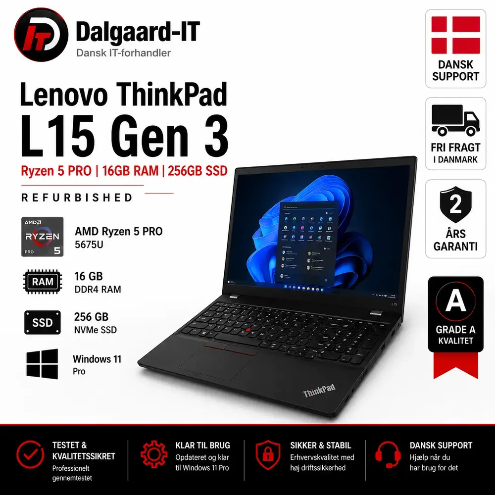 Lenovo Thinkpad L15 Gen Ryzen Pro 16gb Ram 256gb Ssd Refurbished