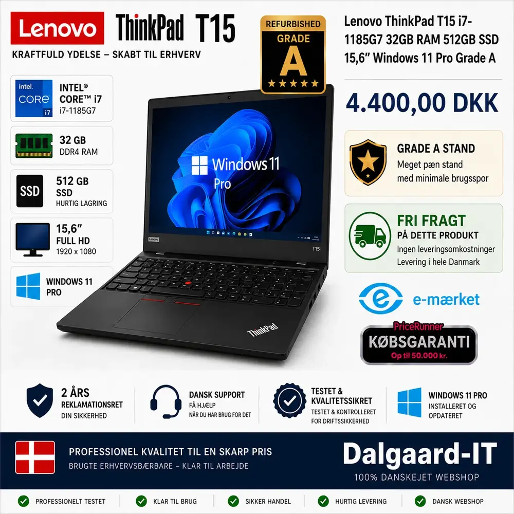 Lenovo Thinkpad T15 I7-1185g7 32gb Ram 512gb Ssd 15 Quot Windows 11 Pro Grade
