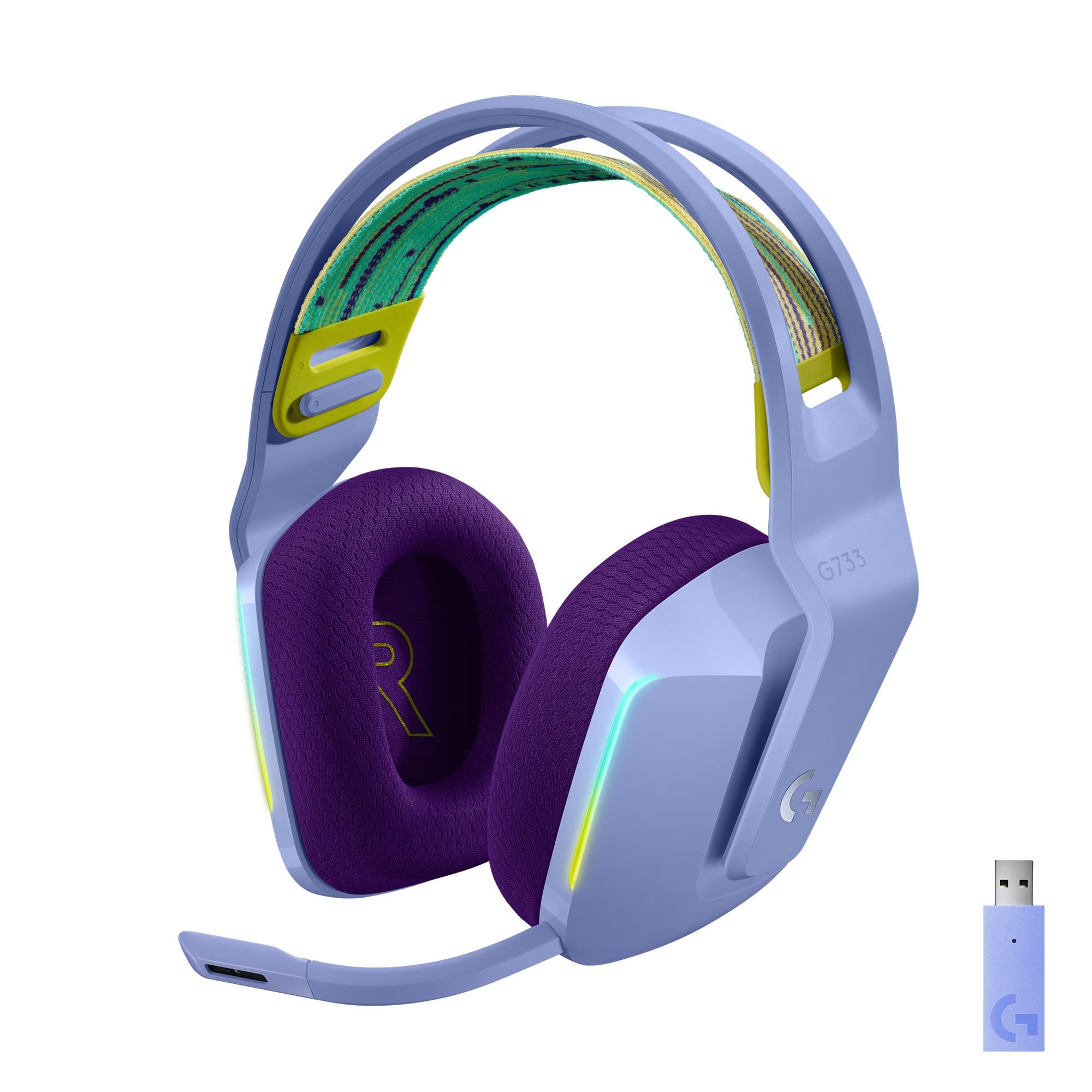 Logitech G733 Lightspeed Wireless Rgb Gaming Headset Trådløs Headset Lilla