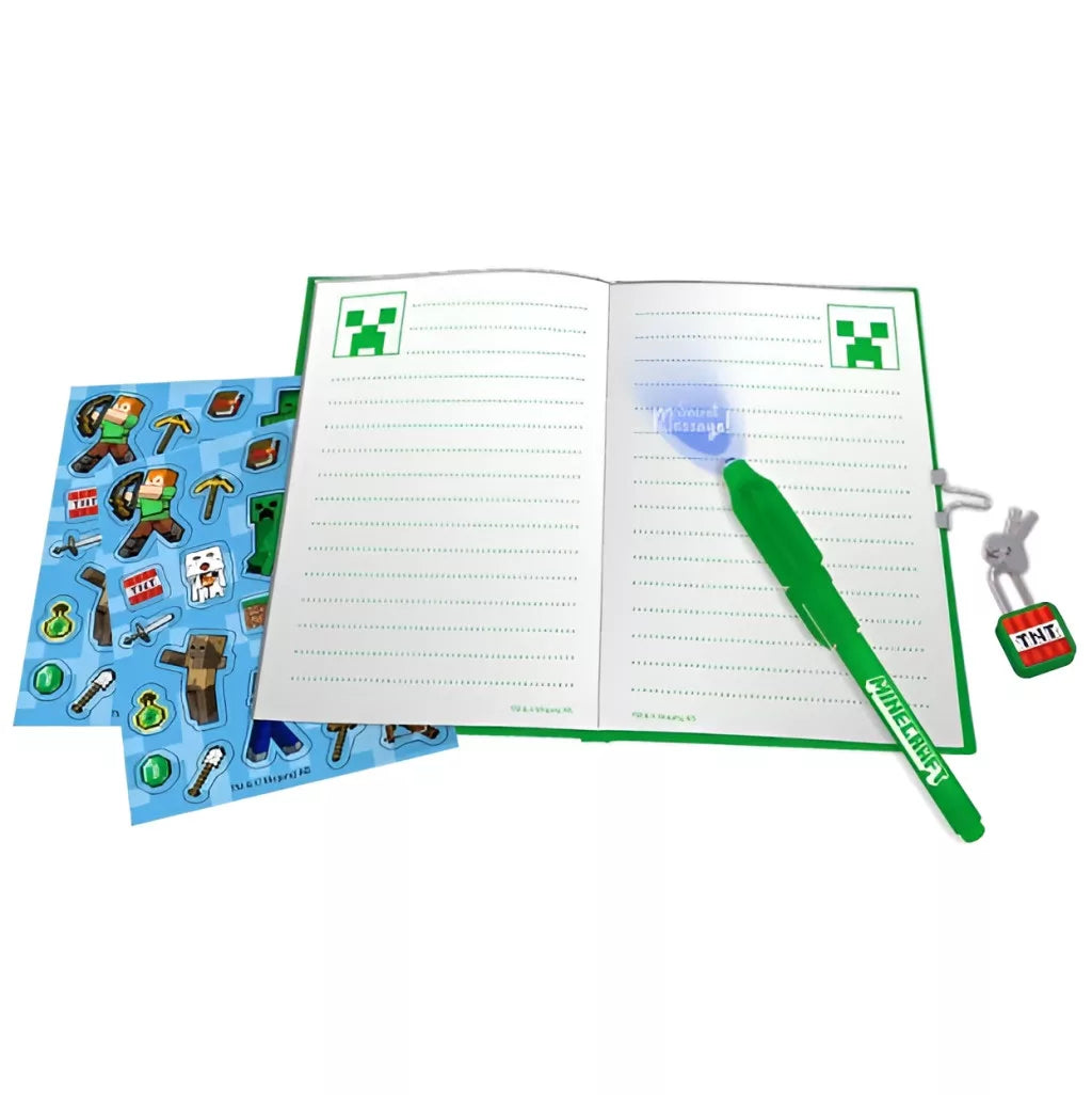 Minecraft Boom Dagbog Med Magisk Pen   Skrivesæt Notesbog Geekd Dk