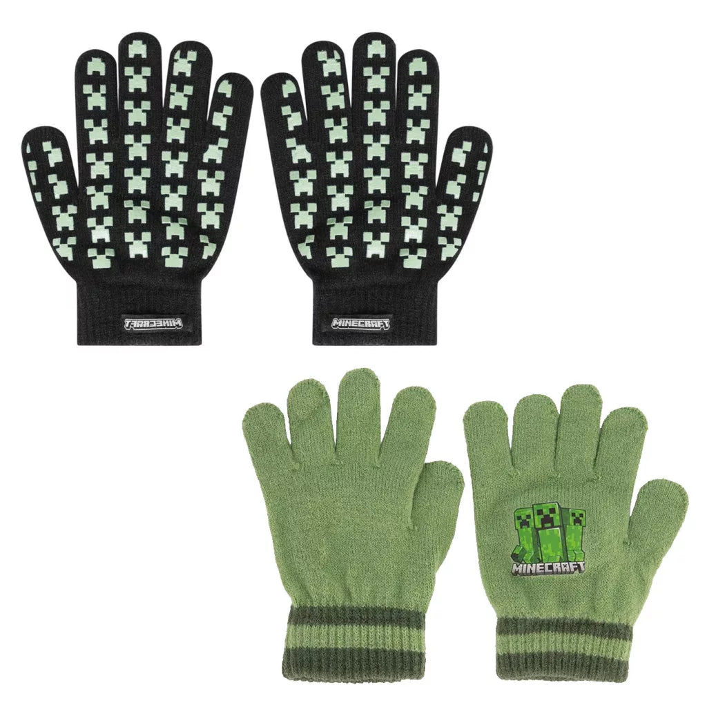 Minecraft Creeper Børnehandsker   One Size Assorteret